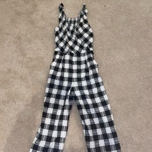 Black and White girls checkered jumpsuits, size 14